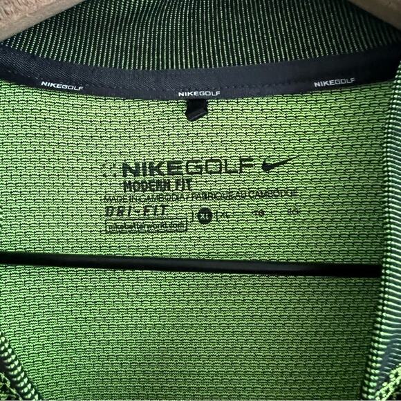 Nike Golf Modern Fit Green Button Neck Shirt Athletic Top XL - Picture 2 of 7